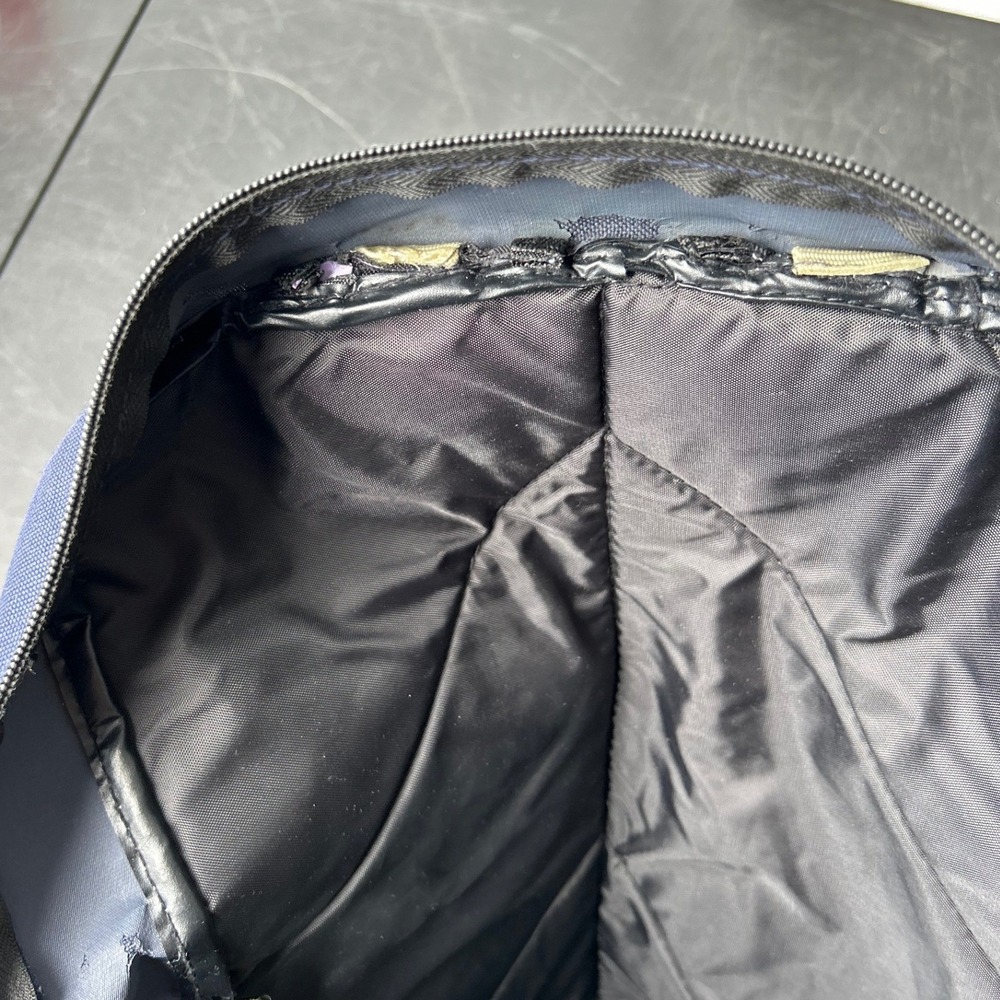 Eastsport Canvas Backpack Heritage Outdoor Rucksack Navy Blue Suede Trim School - Picture 13 of 15